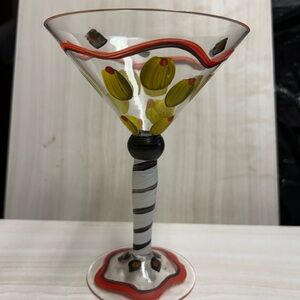 Hand-Painted Dirty Martini Glass